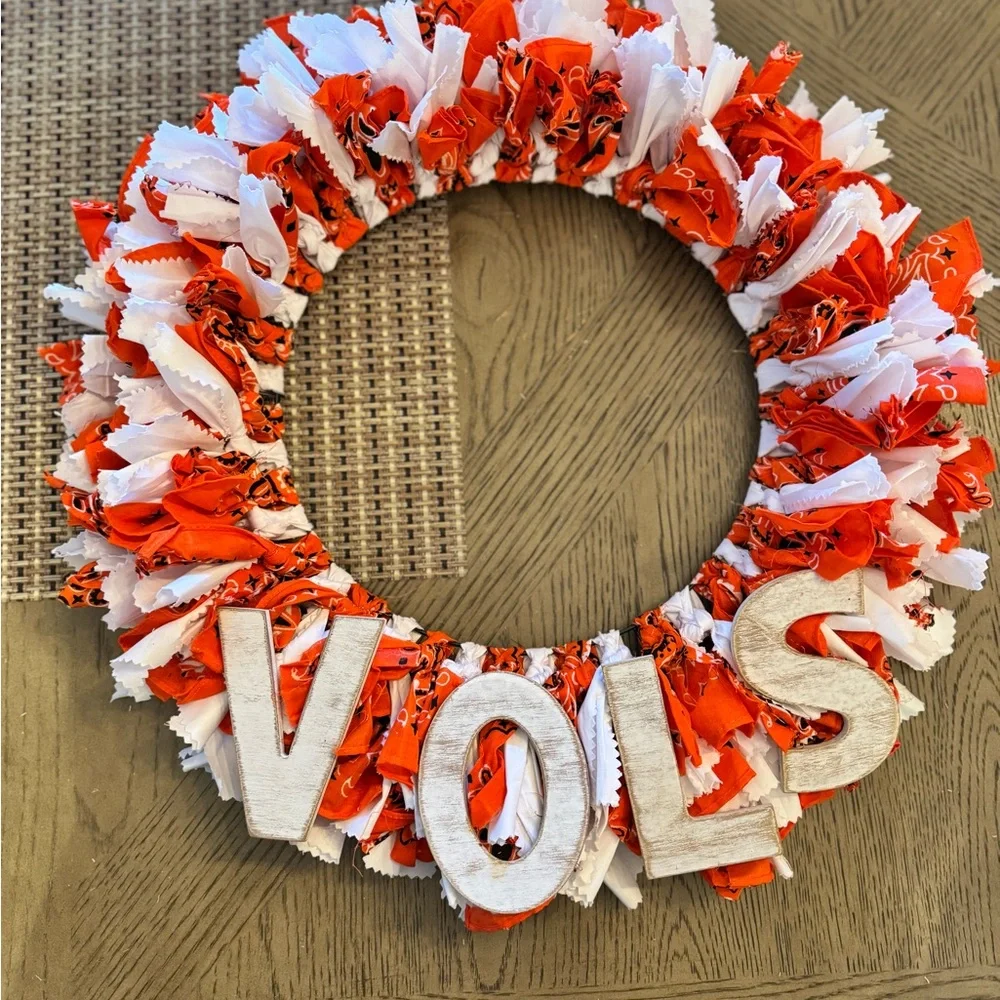 Festive Orange and White Holiday Wreath